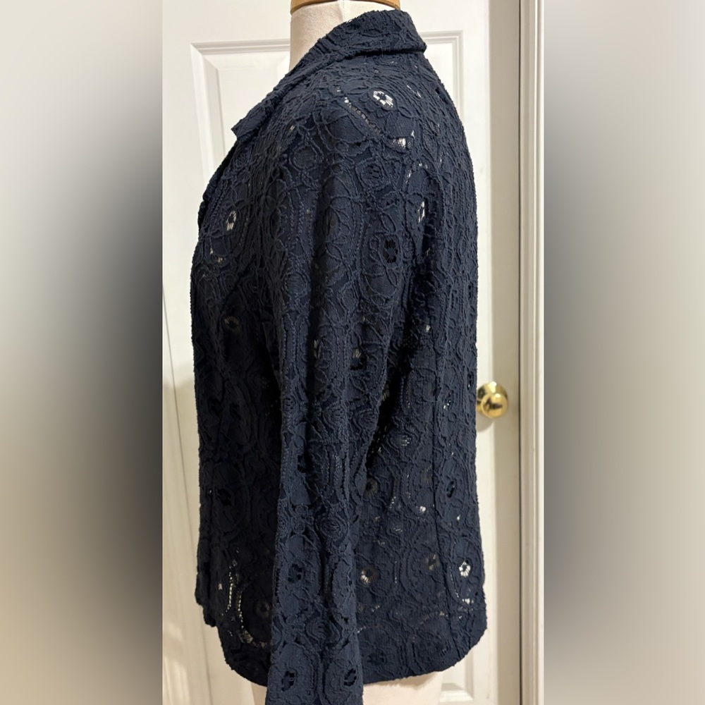 Cynthia Rowley Navy Lace Blazer X large - Picture 3 of 5